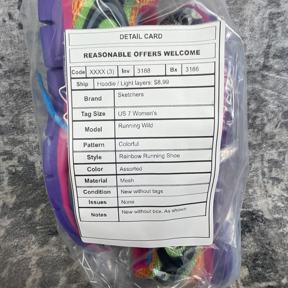 Skechers Women 7 Rainbow Running Shoes Running Wild Colorful Mesh New No Box - Picture 3 of 10